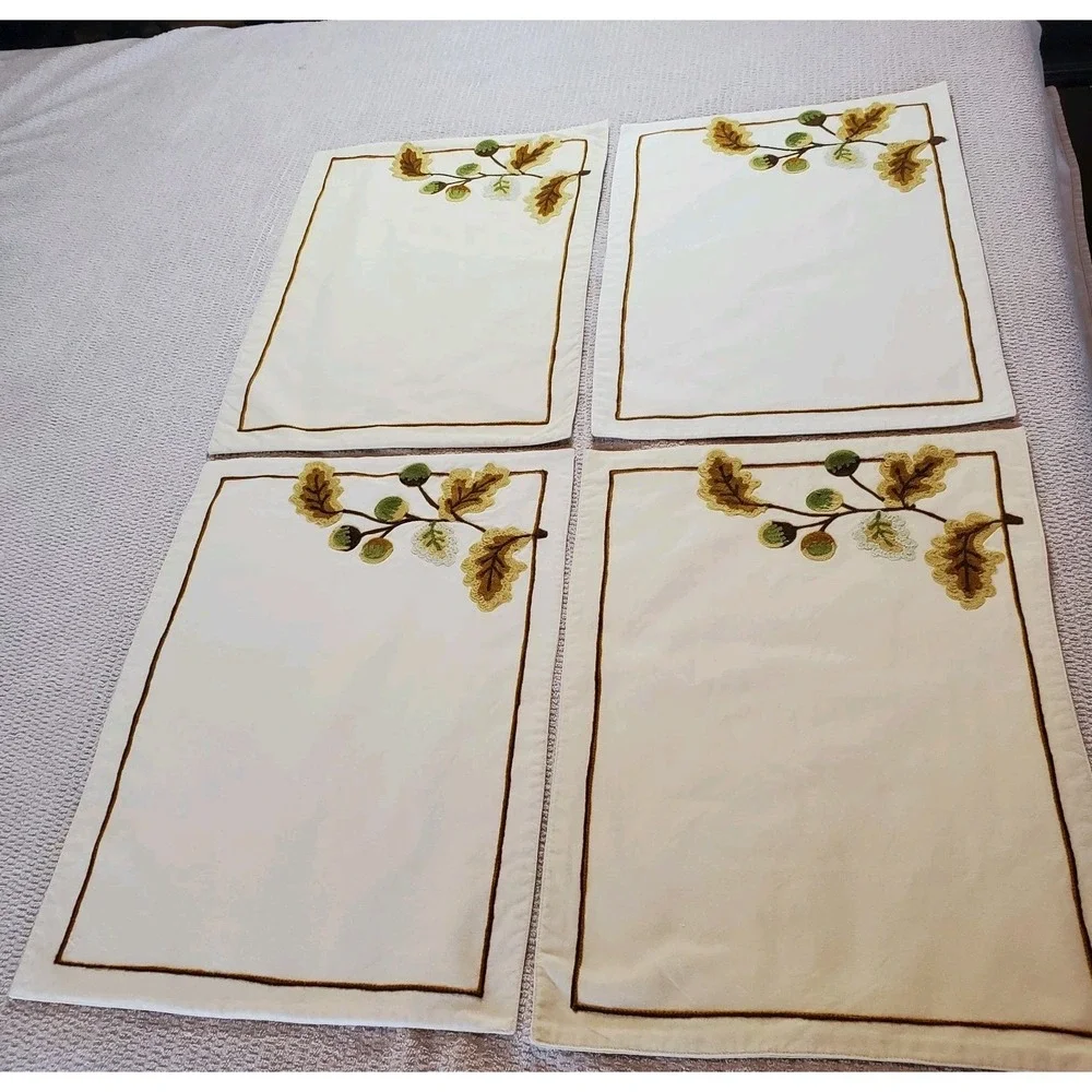 Williams‎ Sonoma Placemats Acorn Fall Set Of 4 Fall Colors